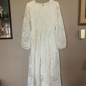 Casual White Longsleeve Elopement or Wedding Dress